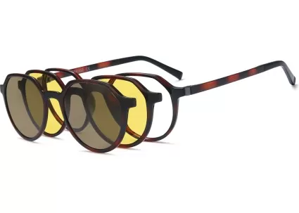 Lunette de vue Polar Double Clip  Mixte - Ultem + Clip magnétique solaire polarisée + Clip de conduite de nuit - OCP514_C2 - OSM