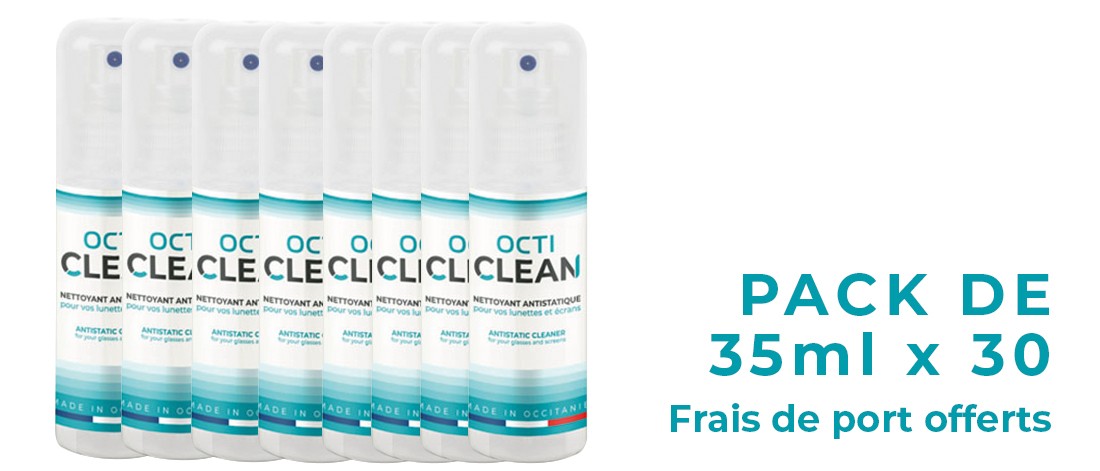 Octika - Pack 30 Sprays 35 ml - Nettoyant lunettes et écrans - OctiClean