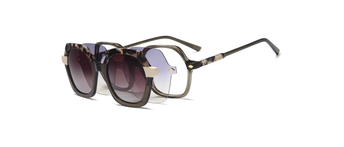 Lunette de vue Polar Clip  Femme - Acétate + Clip magnétique solaire polarisé - OCP623_C3 - OSMOSE - Octika