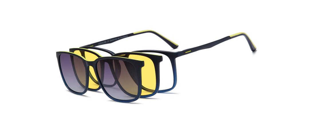 Lunette de vue Polar Double Clip  Homme - Ultem + Clip magnétique solaire polarisée + Clip de conduite de nuit - OCP641_C4 - OSM