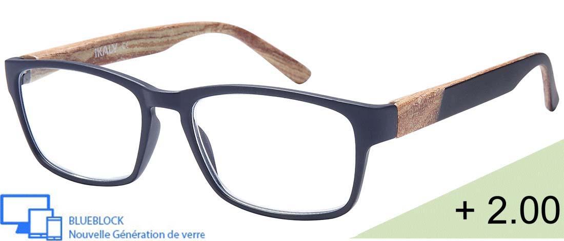  Men's Reading Glasses - AU_C2_200 - injected plastic (CP/TR90) - Anti-blue light -  blueblock pre-mounted reading Optics - IKAL