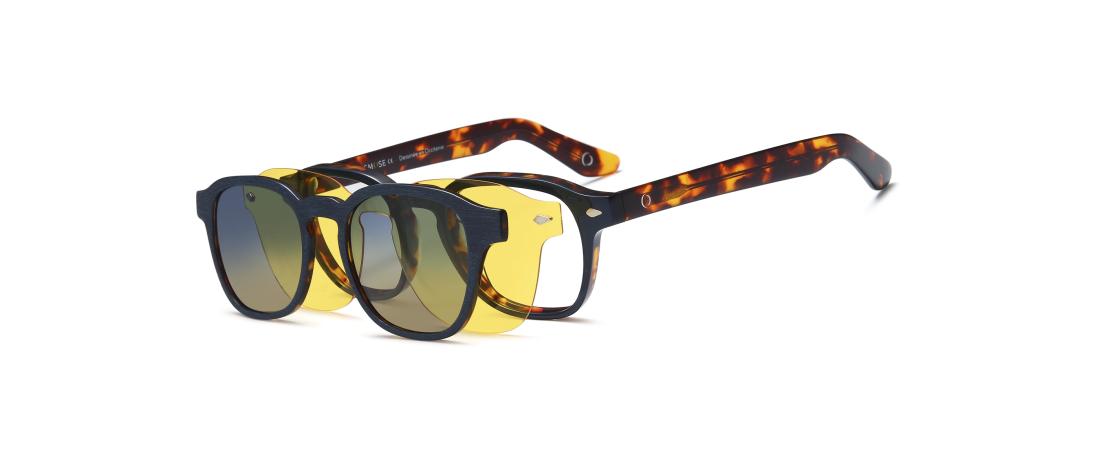 Polar Clip eyewear  Men - Acetate + Polarized solar magnetic clip - OCP597_C2 - OSMOSE - Octika