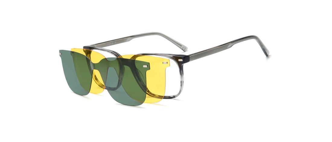 Polar Clip eyewear  Men - Acetate + Polarized solar magnetic clip - OCP559_C2 - OSMOSE - Octika
