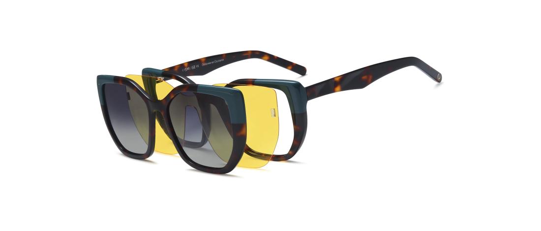 Occhiali da vista Polar Clip  Donna - Acetato + Clip magnetica da sole polarizzata - OCP596_C2 - OSMOSE - Octika