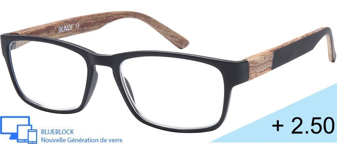 Óculos lupa de leitura Blueblock  Homem - AU_C1_250 - Plástico (CP/TR90) - Anti-luz azul - Ótica pré-montada Blueblock - IKALY -