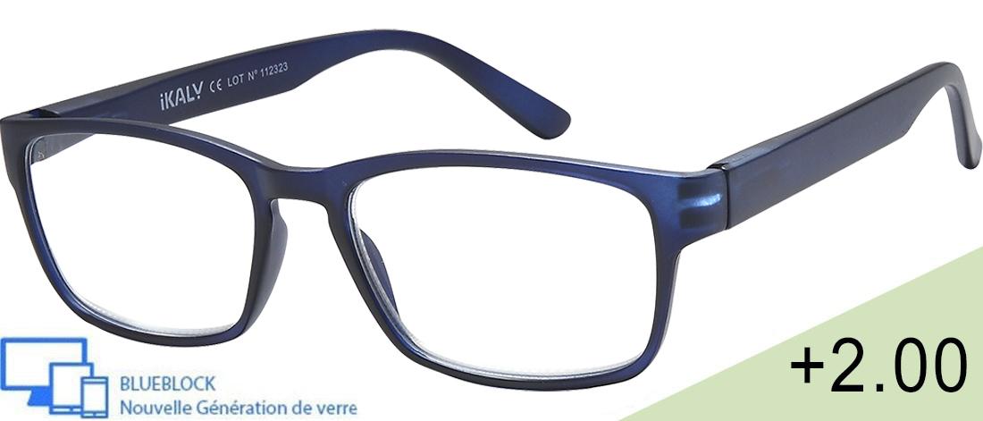 Óculos lupa de leitura Blueblock  Homem - AU_C3_200 - Plástico (CP/TR90) - Anti-luz azul - Ótica pré-montada Blueblock - IKALY -