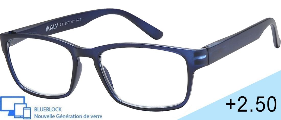 Óculos lupa de leitura Blueblock  Homem - AU_C3_250 - Plástico (CP/TR90) - Anti-luz azul - Ótica pré-montada Blueblock - IKALY -