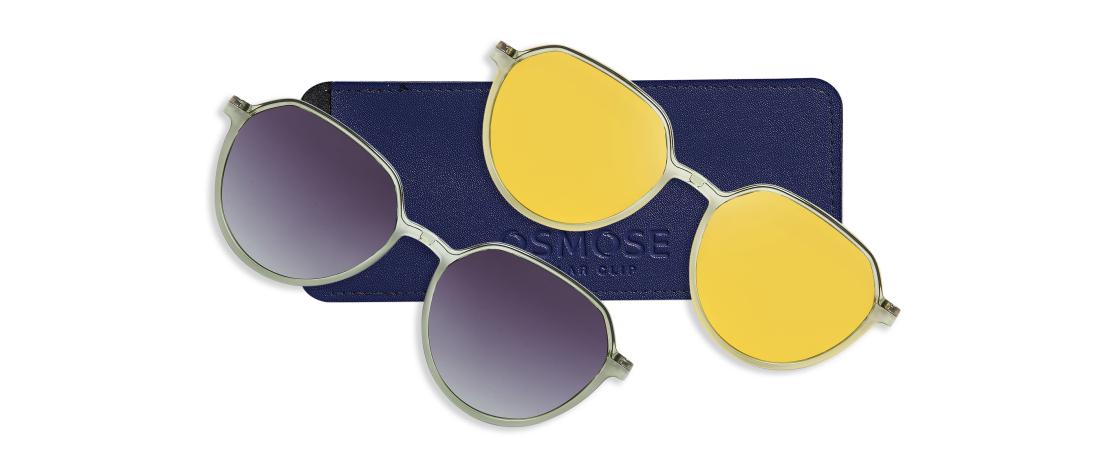Óculos graduados OSMOSE Polar Double Clip Metal  Mulher - Metal + Clip solar magnético polarizado + Clip condução noturna - OCP5
