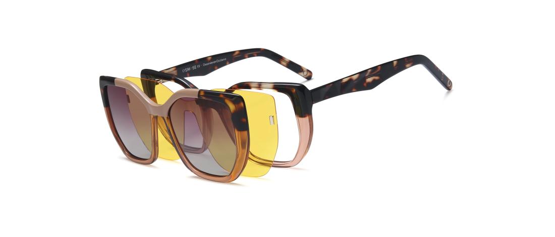 Óculos graduados Polar Clip  Mulher - Acetato + Clip solar magnético polarizado - OCP596_C3 - OSMOSE - Octika