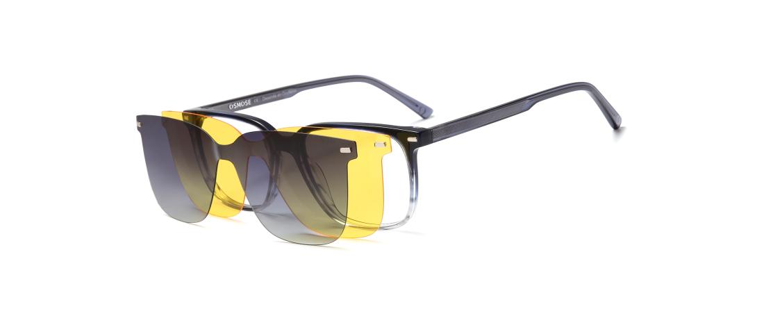 Óculos graduados Polar Clip  Homem - Acetato + Clip solar magnético polarizado - OCP559_C3 - OSMOSE - Octika